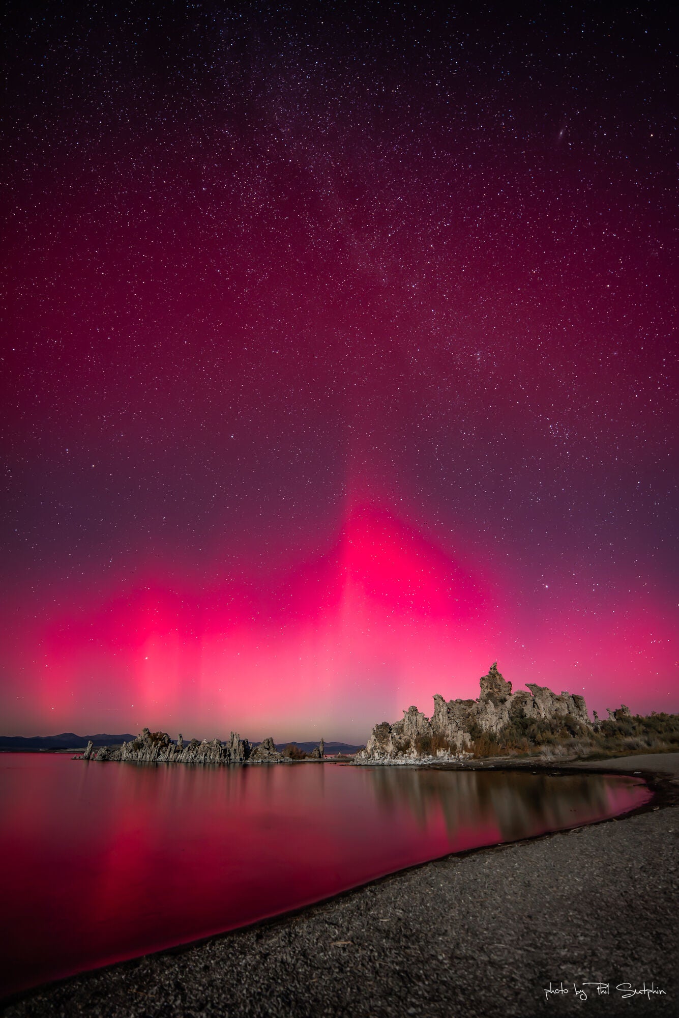 Aurora Over Mono Lake (Portrait Version 2)