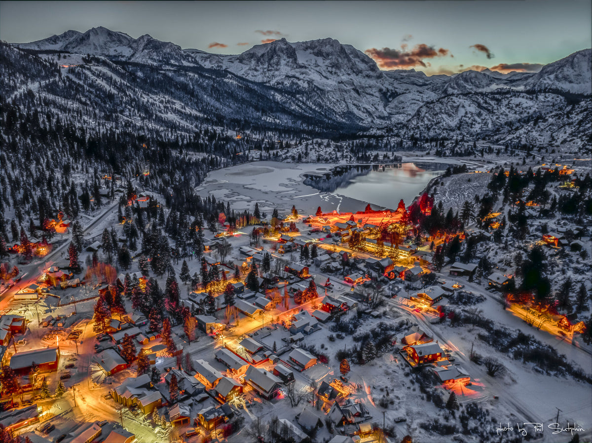 June Lake Village Winter Scene