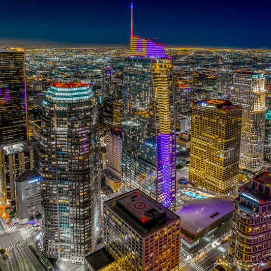 Aerial of DTLA During Kobe Bryant Tribute (4)